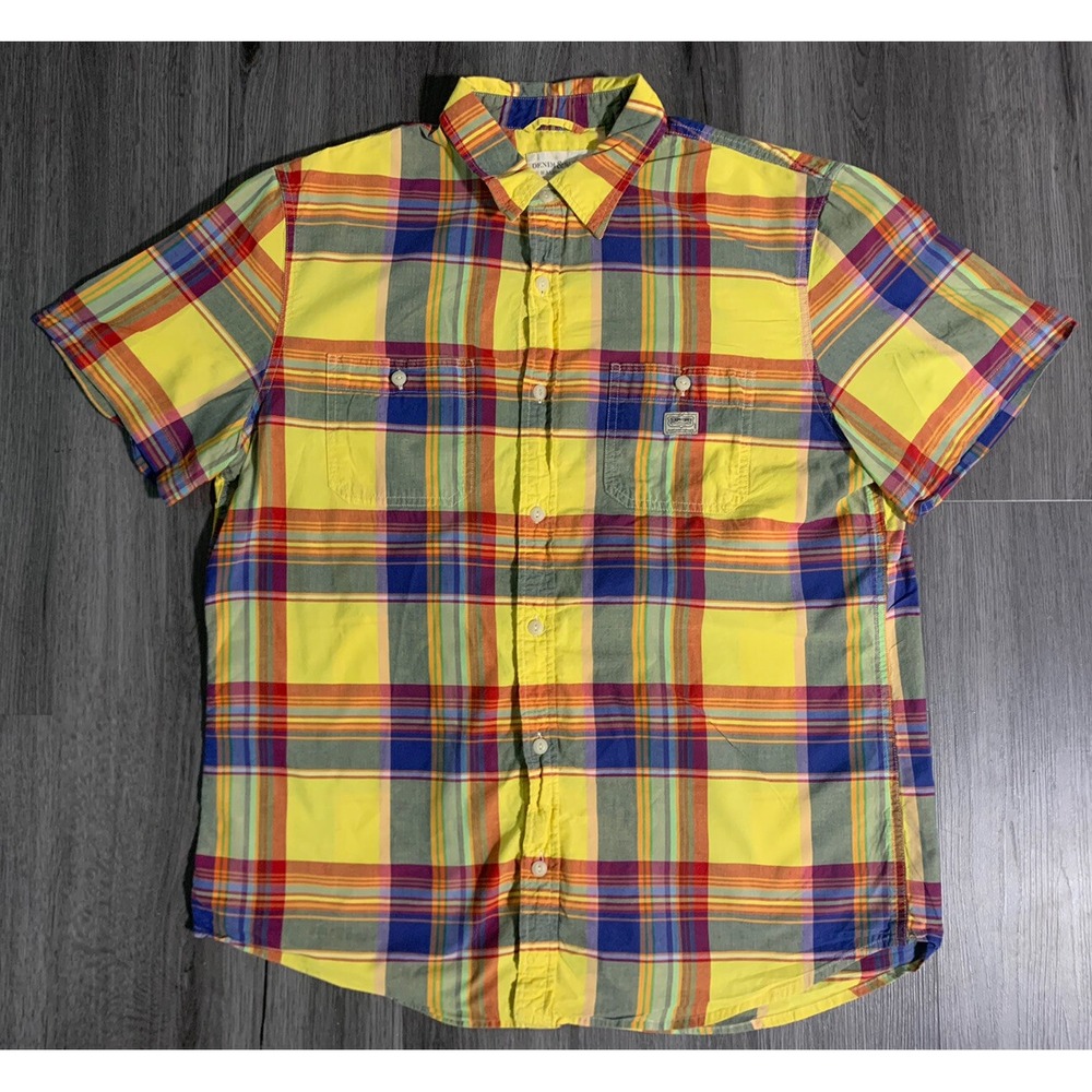 Denim & Supply Ralph Lauren Men's Multicolor Plaid‎ Short Sleeve Shirt Size XL